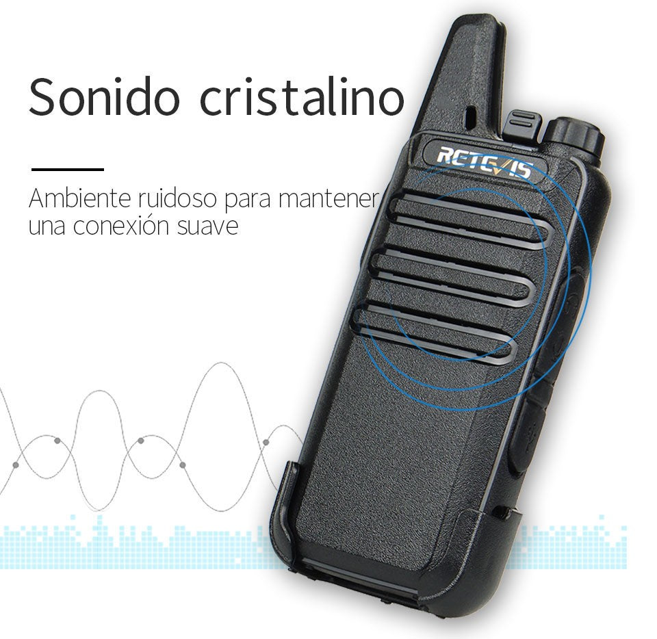 Retevis RT622 Mini Walkie Talkie 2 unidades PMR446 Radio portátil bidireccional