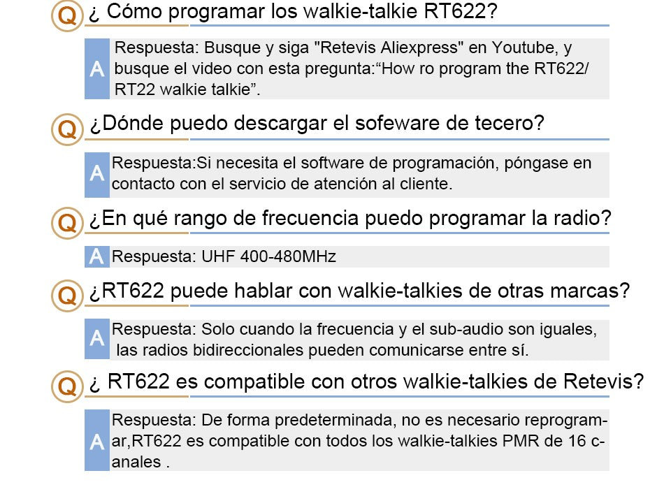Retevis RT622 Mini Walkie Talkie 2 unidades PMR446 Radio portátil bidireccional