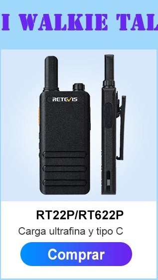 Retevis RT622 Mini Walkie Talkie 2 unidades PMR446 Radio portátil bidireccional