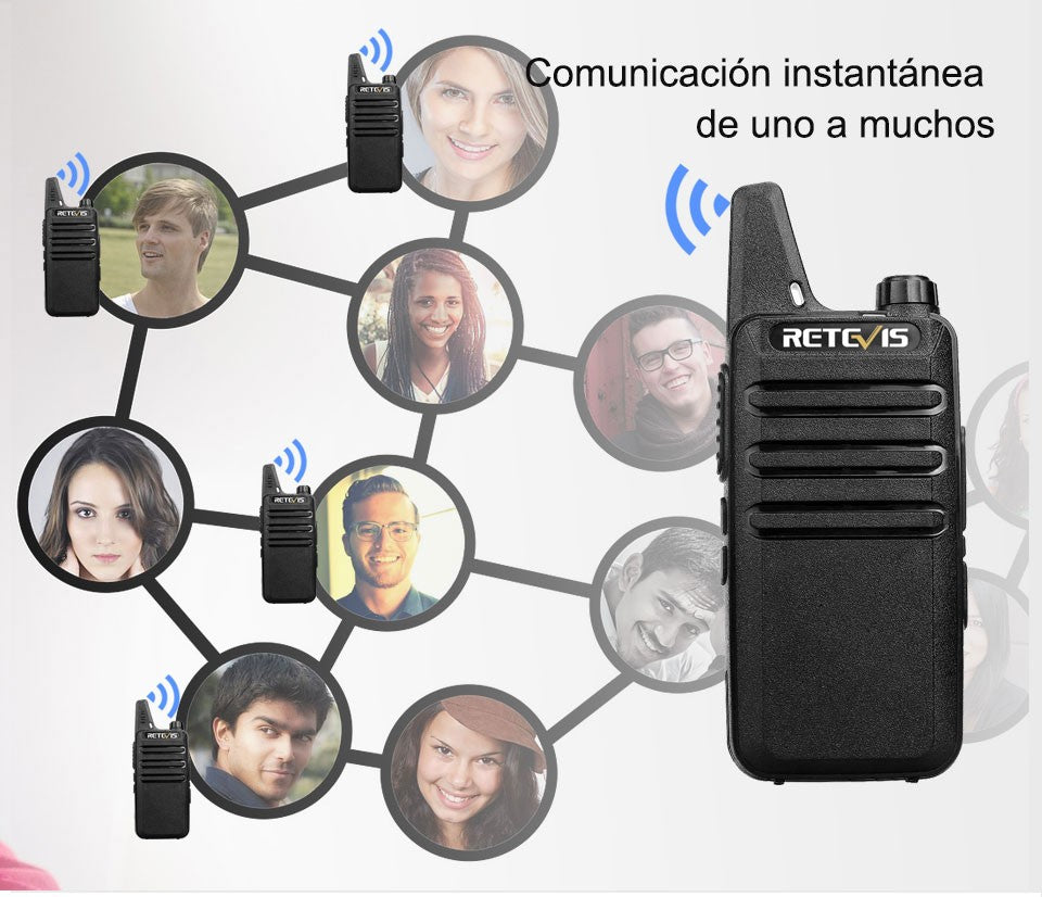 Retevis RT622 Mini Walkie Talkie 2 unidades PMR446 Radio portátil bidireccional