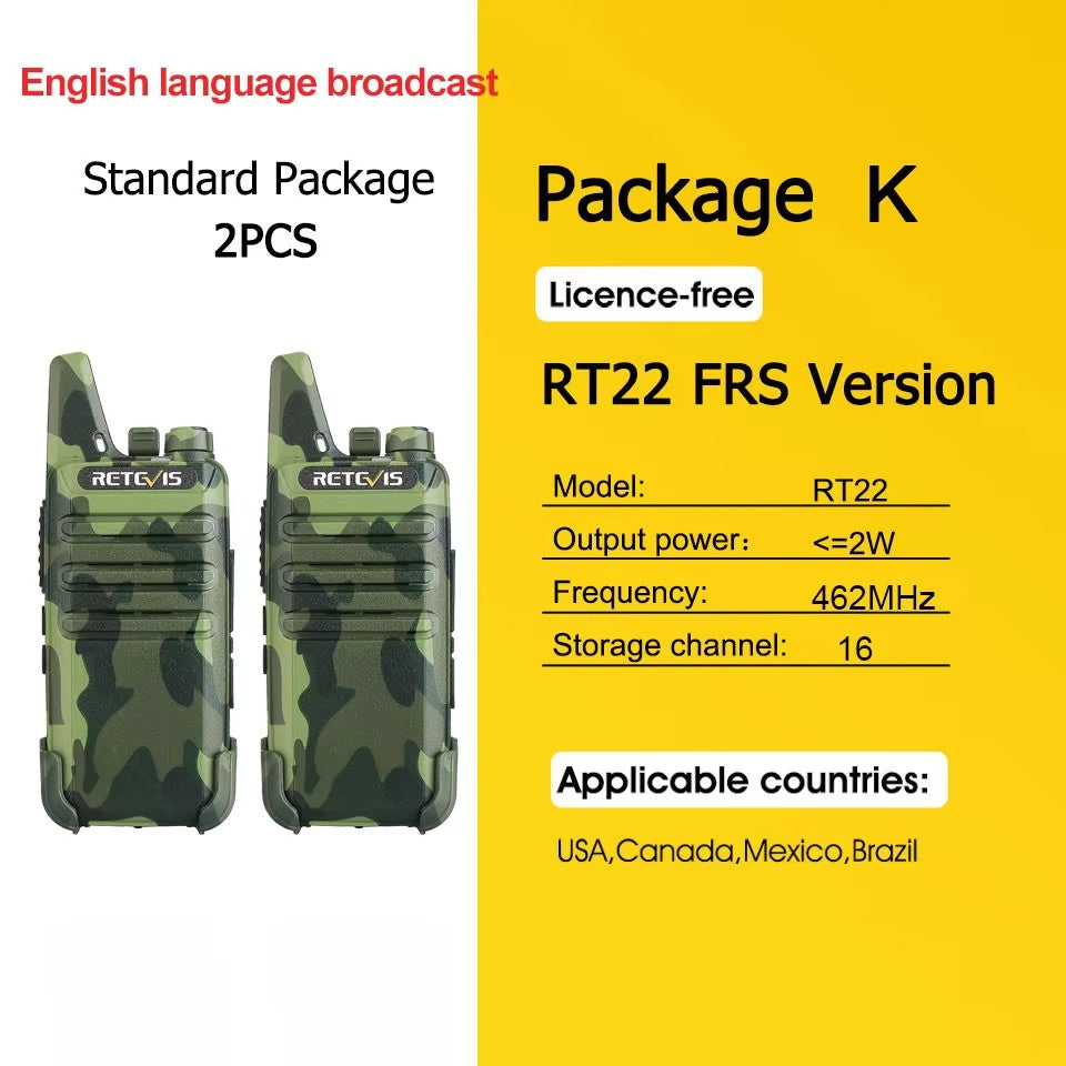 Retevis RT622 Mini Walkie Talkie 2 unidades PMR446 Radio portátil bidireccional