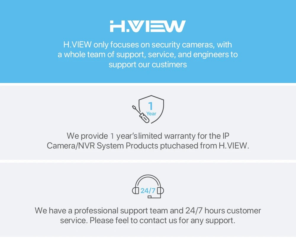 H.View cámara de seguridad Cctv de 5MP y 8MP, videocámara Ip 4K Poe Ai, detecció