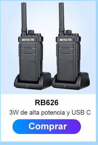 Retevis RT622 Mini Walkie Talkie 2 unidades PMR446 Radio portátil bidireccional